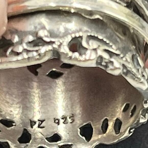 Paz Israel Sterling Silver 
Lace Scroll Design Anxiety Fidget Spinner Ring 8.5 - Picture 6 of 10